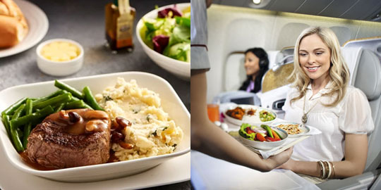 エミレーツ航空 ビジネスクラス 機内食